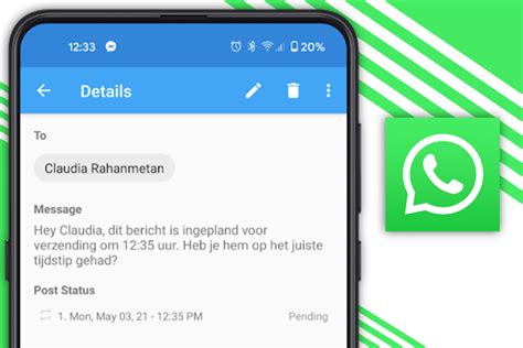 whatsapp bericht inplannen|WhatsApp